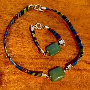 Multicolor necklace and matching bracelet